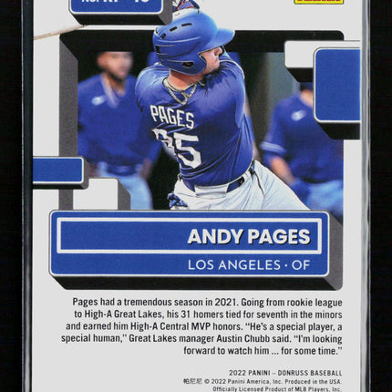 2022 Panini Donruss Andy Pages #RP-10 506/999