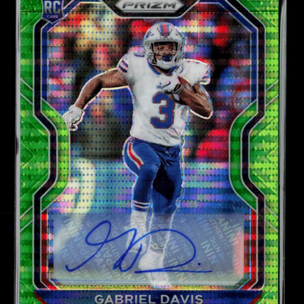 2020 Panini Prizm Football Gabriel Davis #312 Green Pulsar RC Auto