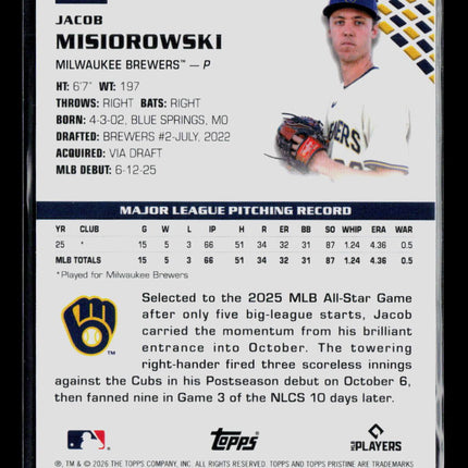 2026 Topps Pristine Jacob Misiorowski #71 Refractor RC