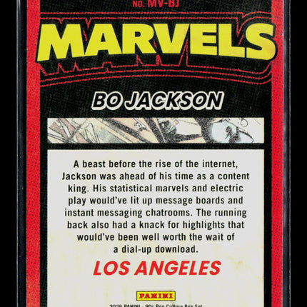 2026 Panini 90s Pop Culture Box Set Marvels Bo Jackson #MV-BJ