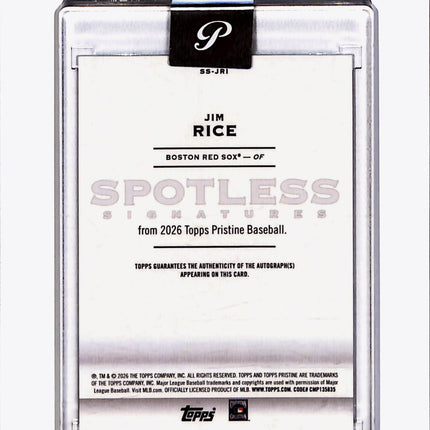 2026 Topps Pristine Baseball Jim Rice #SS-JRI 58/99 Auto