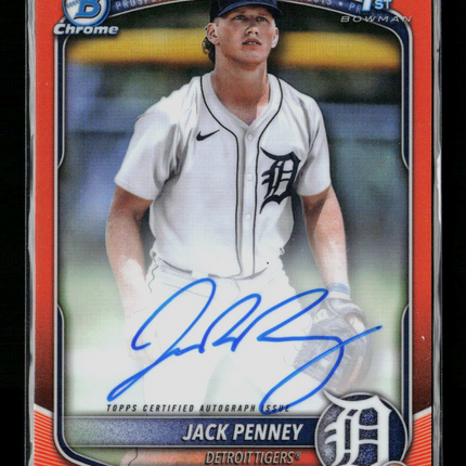 2025 Bowman Chrome Jack Penney #CPA-JPY Orange Refractor 13/25 Auto