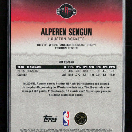 2026 Topps Signature Class Alperen Sengun #93 155/299 Red