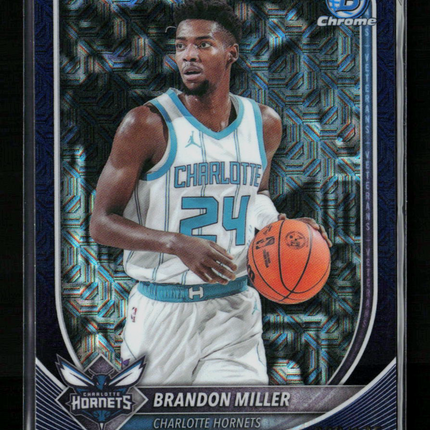 2025 Topps Bowman Chrome Basketball Brandon Miller #BCV-87 Blue Mojo 003/175