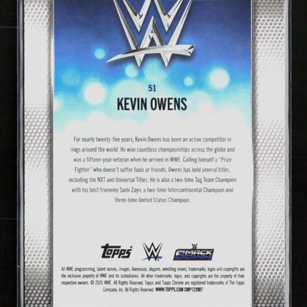 2026 Topps Chrome WWE Kevin Owens #51 Magenta Wave Refractor 178/250