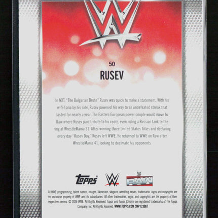 2026 Topps Chrome WWE Rusev #50 Blue Wave Refractor 027/150