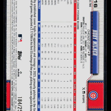 2026 Topps Hoby Milner #616 Purple /250