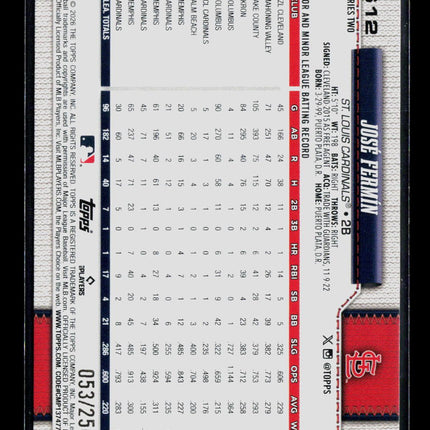 2026 Topps José Fermín #612 Purple /250
