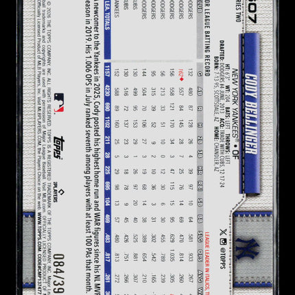 2026 Topps Series Two Cody Bellinger #607 Yellow /399