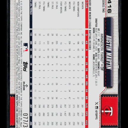 2026 Topps Series Two Austin Martin #416 Yellow /399