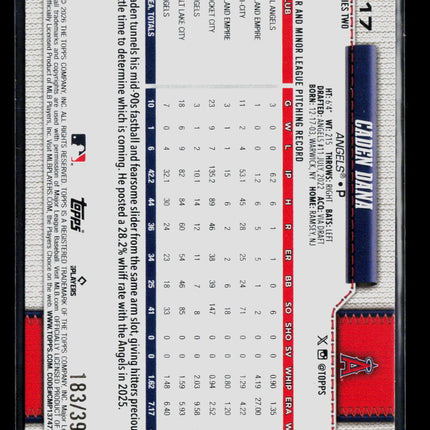 2026 Topps Series Two Caden Dana #617 Yellow Border /399