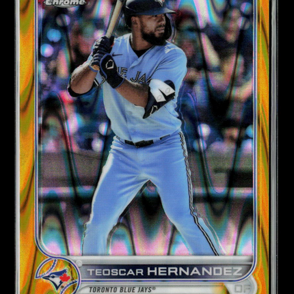 2022 Topps Chrome Teoscar Hernández #185 Gold Wave Refractor /50