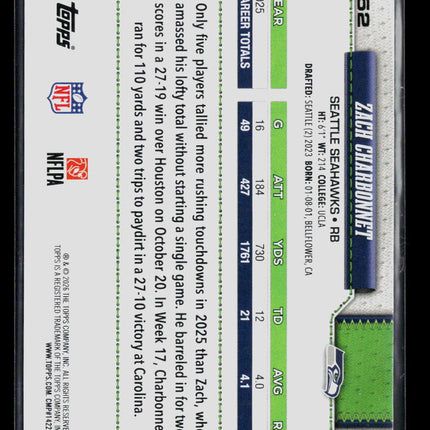 2026 Topps Zach Charbonnet #252