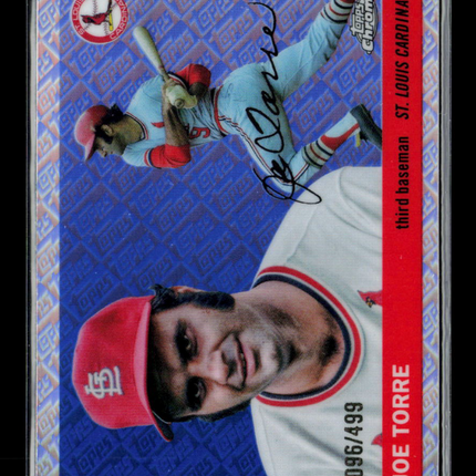 1969 Topps Chrome Platinum Joe Torre #410 Logo Refractor 096/499