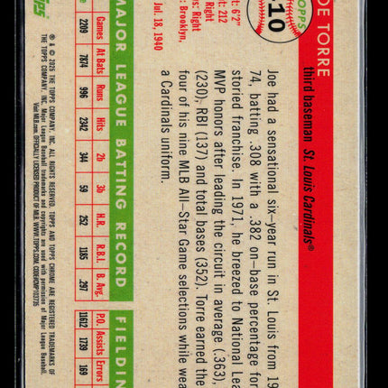 1969 Topps Chrome Platinum Joe Torre #410 Logo Refractor 096/499