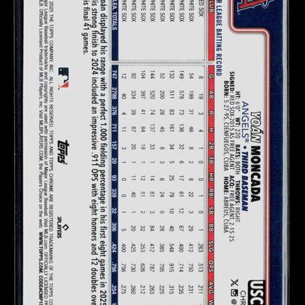 2025 Topps Chrome Update Yoán Moncada #USC22 Aqua Refractor 173/199