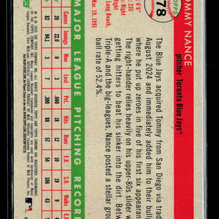 2025 Topps Chrome Platimum Tommy Nance #378 Blue Sparkle Refractor 023/199