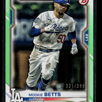 2021 Bowman Mookie Betts #61 Neon Green 231/399
