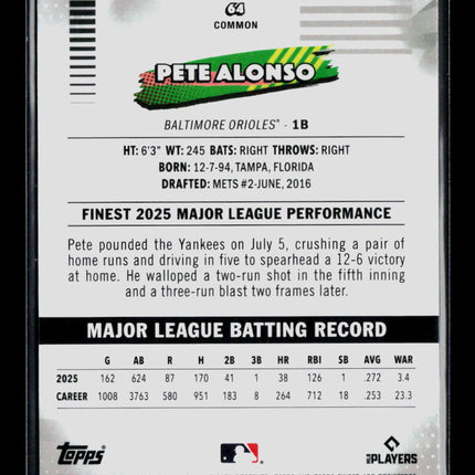 2026 Topps Finest Pete Alonso #64 Green 13/99