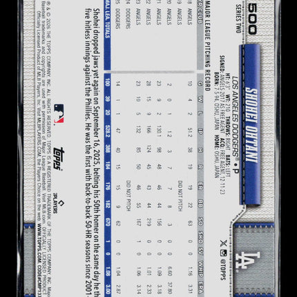 2026 Topps Series Two Shohei Ohtani #500