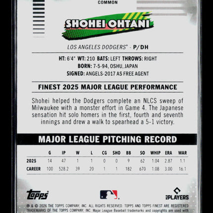 2026 Topps Finest Shohei Ohtani #50