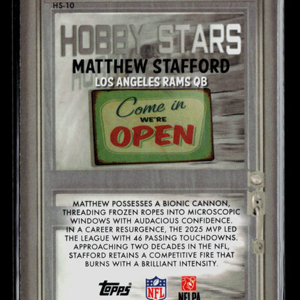 2026 Bowman Chrome Hobby Stars Matthew Stafford #HS-10