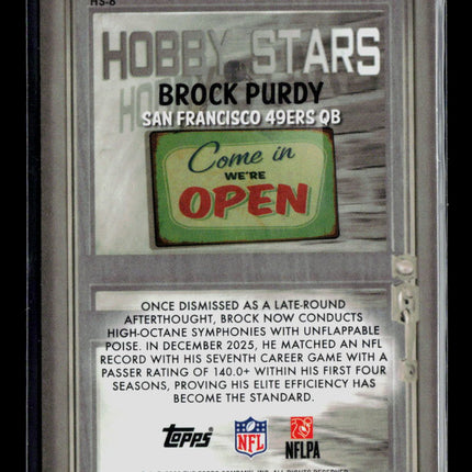 2026 Bowman Chrome Hobby Stars Brock Purdy #HS-6