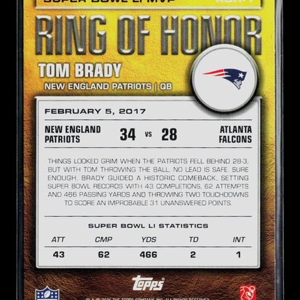 2026 Topps Ring of Honor Tom Brady #ROH-1