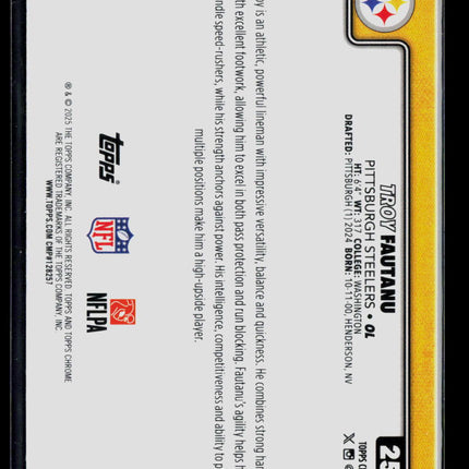2025 Topps Chrome Troy Fautanu #256 Pink /250