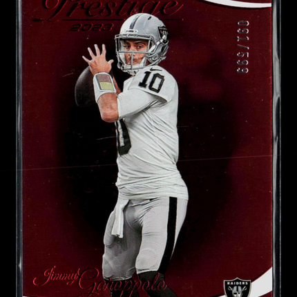 2023 Panini Prestige Football Jimmy Garoppolo #155 Xtra Points Maroon 091/599