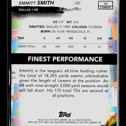 2024 Topps Finest Emmitt Smith #19 49/99