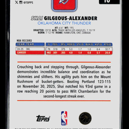 2026 Topps Chrome Shai Gilgeous-Alexander #10 Red White Blue