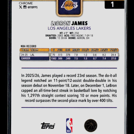 2026 Topps Chrome LeBron James #1
