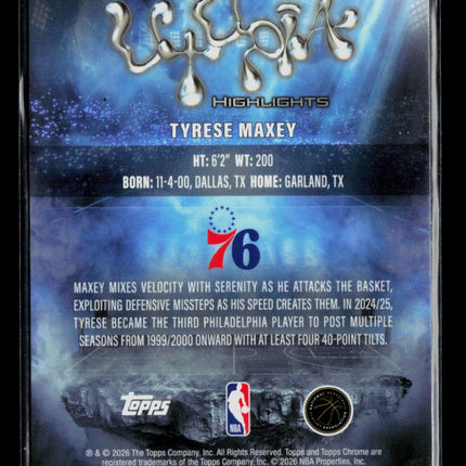 2026 Topps Chrome Basketball Tyrese Maxey #UH-3 Utopia