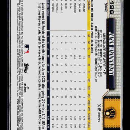 2026 Topps Chrome Jacob Misiorowski #196 RC