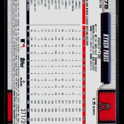 2026 Topps Kyren Paris #378 Yellow /399