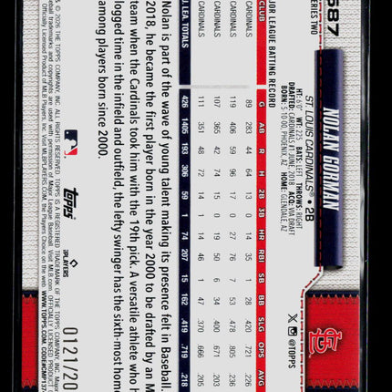 2026 Topps Nolan Gorman #587 Gold /2026