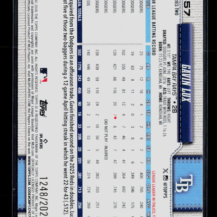 2026 Topps Series Two Gavin Lux #357 Gold /2026