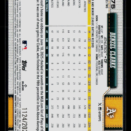 2026 Topps Series Two Denzel Clarke #375 Gold /2026