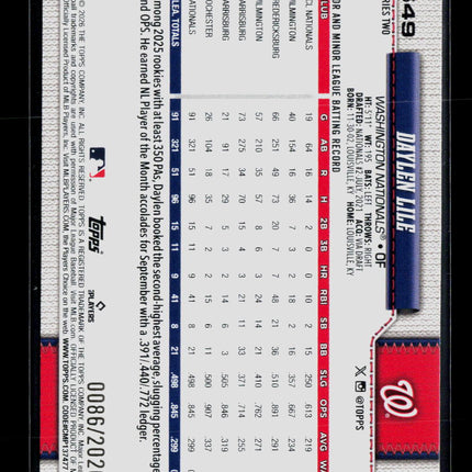 2026 Topps Series Two Daylen Lile #549 Gold /2026