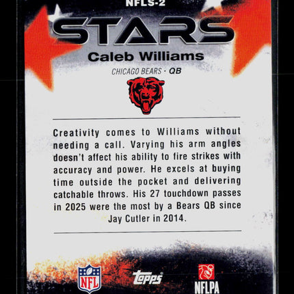 2026 Topps Stars Caleb Williams #NFLS-2 12/50