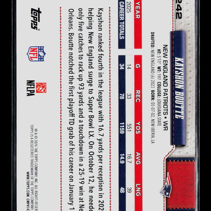 2026 Topps Football Kayshon Boutte #242