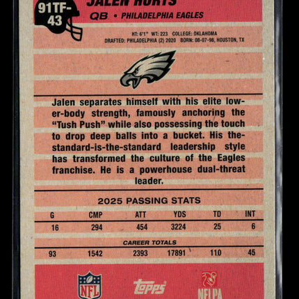 2026 Topps Jalen Hurts #91TF-43 Diamante