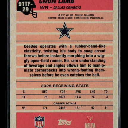 2026 Topps CeeDee Lamb #91TF-29 Silver Fractal