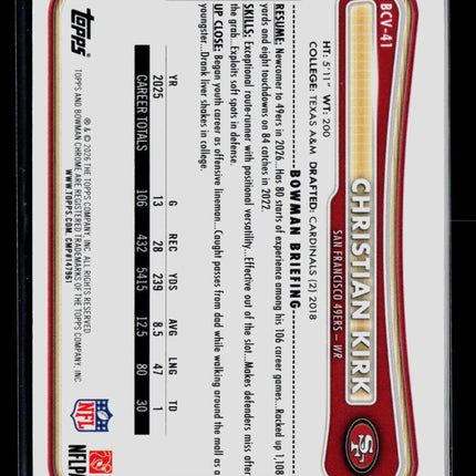 2026 Bowman Chrome Christian Kirk #BCV-41 Mojo Refractor