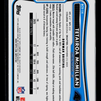 2026 Bowman Chrome Tetairoa McMillan #BCV-14