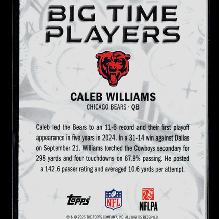 2026 Topps Big Time Players Caleb Williams #BTP-3