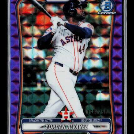 2025 Bowman Chrome Yordan Alvarez #68 Purple Pattern Refractor 069/250