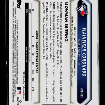 2026 Bowman Chrome Elaineiker Coronado #BCP-223 Purple 41/250