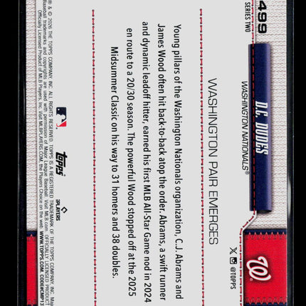 2026 Topps Series Two CJ Abrams James Wood #499 Pink Foilboard